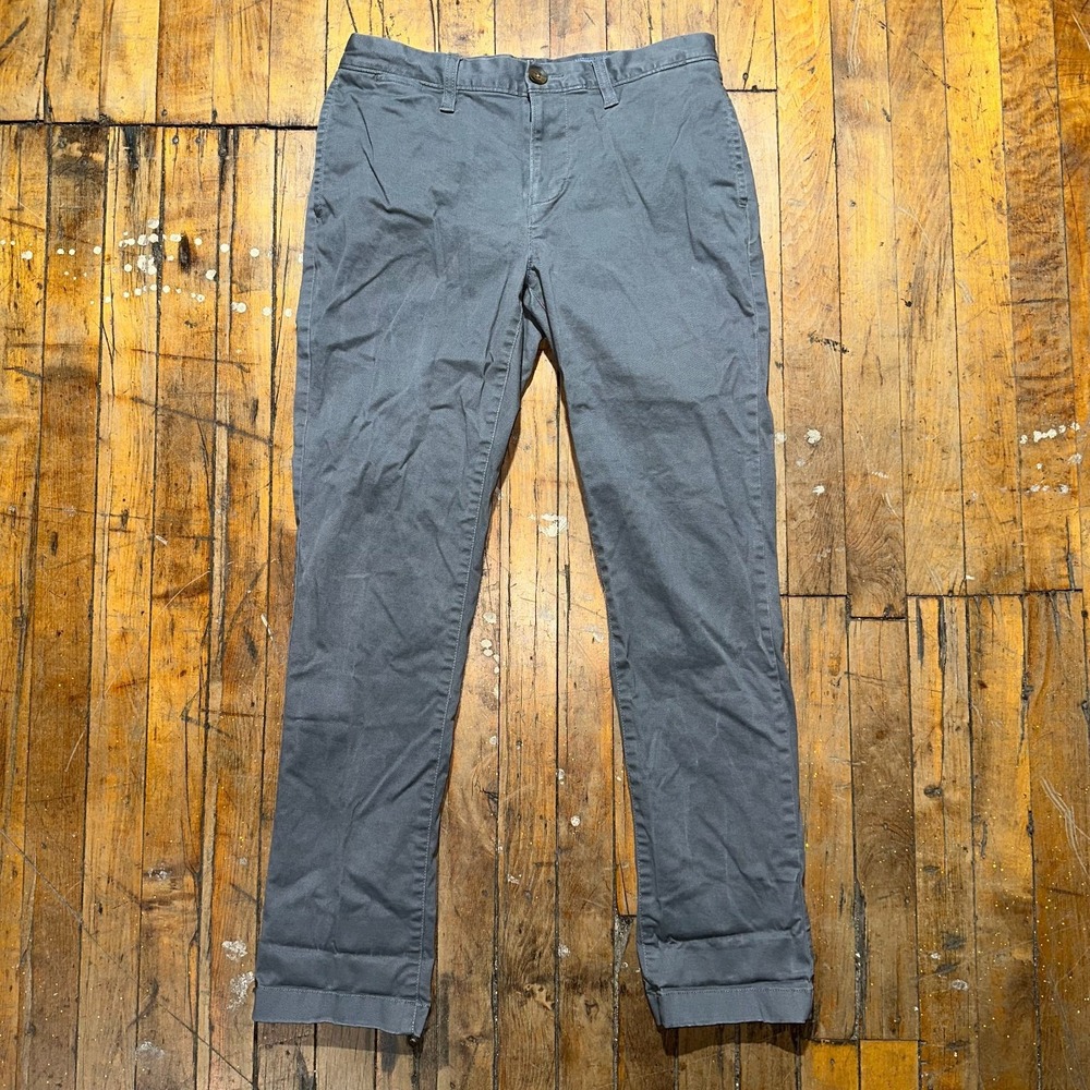14th & Union Chino Pants‎ Men's 30x30 Gray Slim Fit Flat Front Slash Pockets